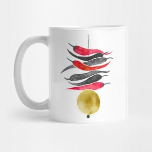 Red, black and gold lemon chili charm Mug